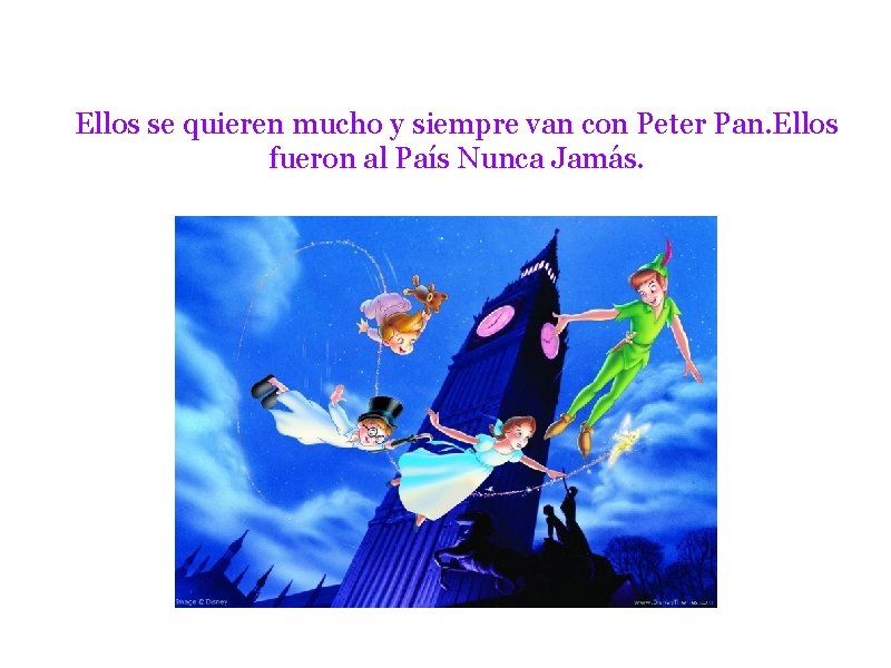 Los tres hermanos volando juntos. Ellos se quieren mucho y siempre van con Peter