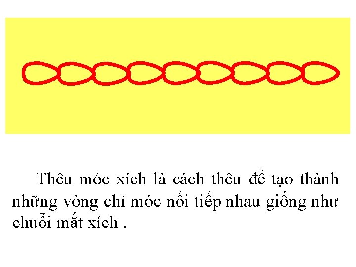Thêu móc xích là cách thêu để tạo thành những vòng chỉ móc nối