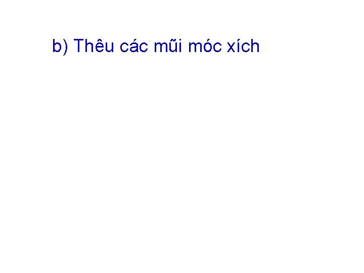 b) Thêu các mũi móc xích 