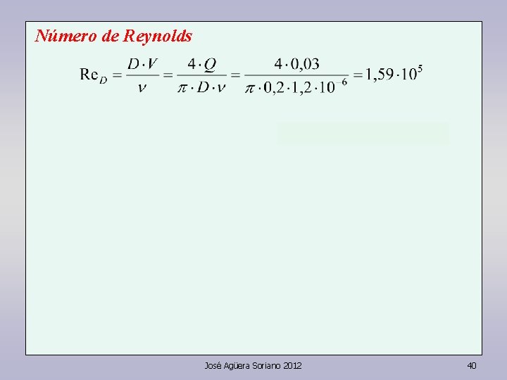 Número de Reynolds José Agüera Soriano 2012 40 