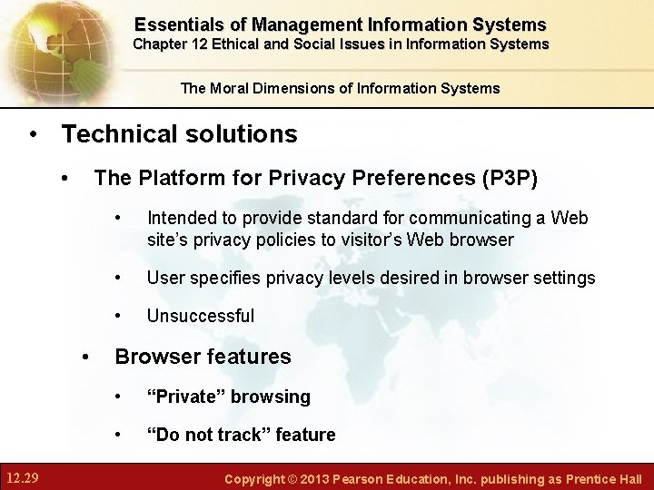 Essentials of Management Information Systems Chapter 12 Ethical and Social Issues in Information Systems