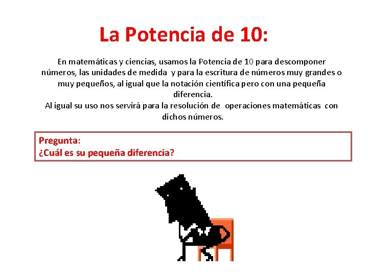 La Potencia de 10: En matemáticas y ciencias, usamos la Potencia de 10 para