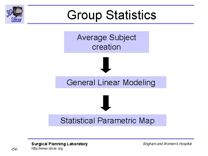 Group Statistics Average Subject creation General Linear Modeling Statistical Parametric Map Surgical Planning Laboratory