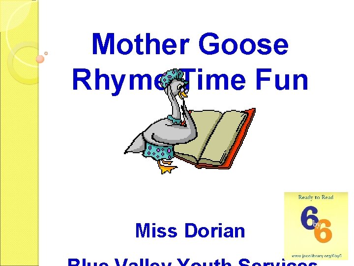 Mother Goose Rhyme Time Fun Miss Dorian 