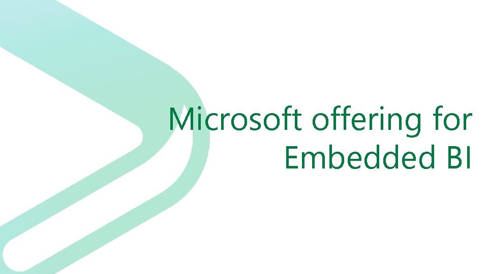 Microsoft offering for Embedded BI 