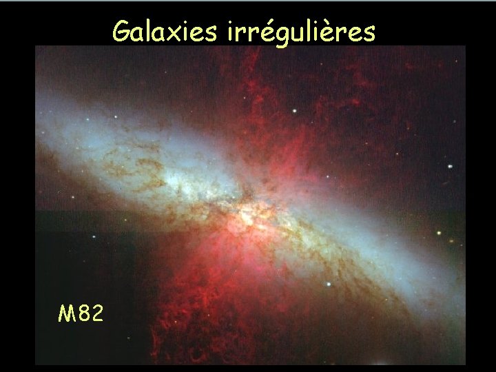 Galaxies irrégulières M 82 