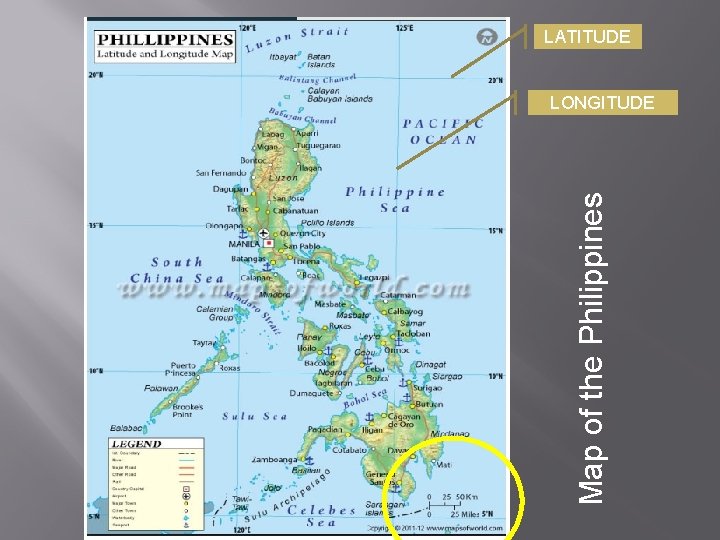 Map of the Philippines LATITUDE LONGITUDE 