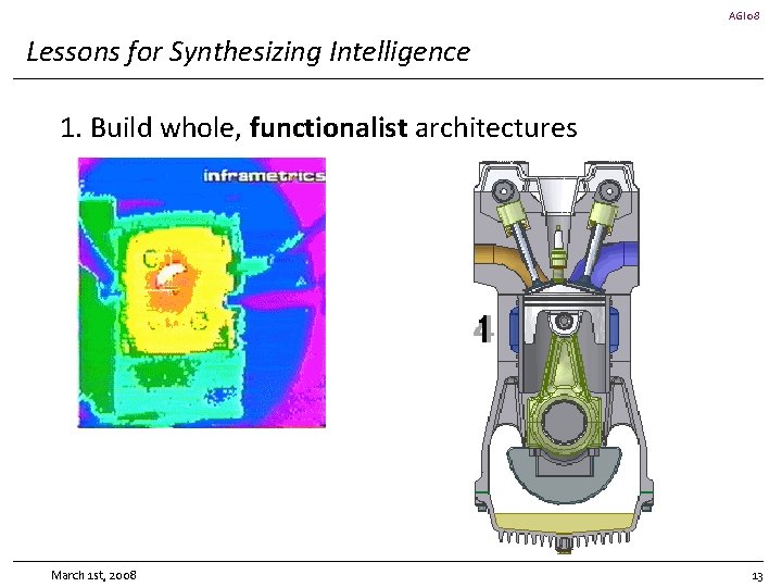 AGI 08 Lessons for Synthesizing Intelligence 1. Build whole, functionalist architectures March 1 st,