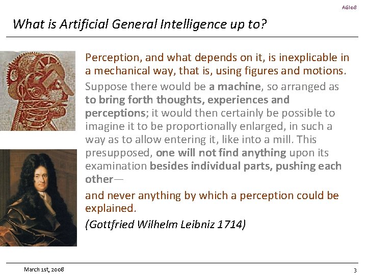 AGI 08 What is Artificial General Intelligence up to? Perception, and what depends on