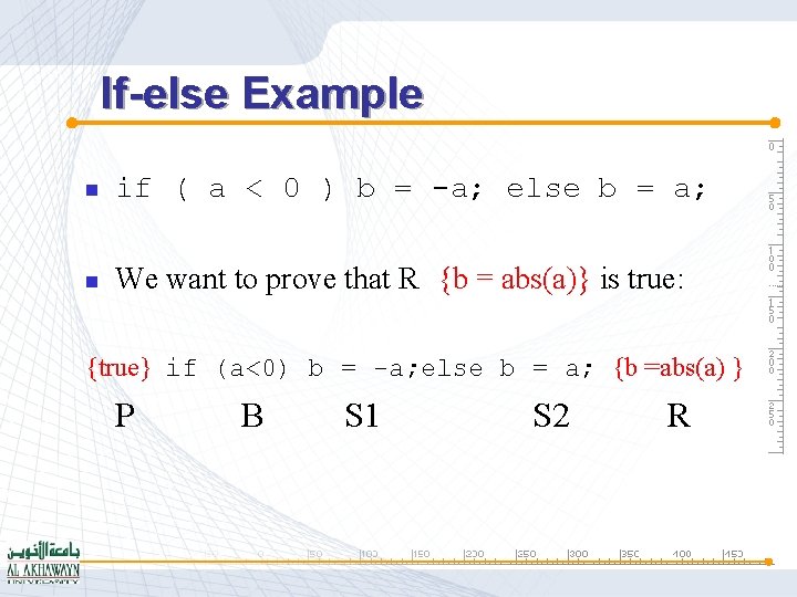 If-else Example n if ( a < 0 ) b = -a; else b