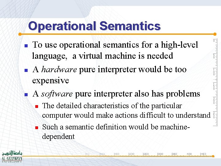 Operational Semantics n n n To use operational semantics for a high-level language, a