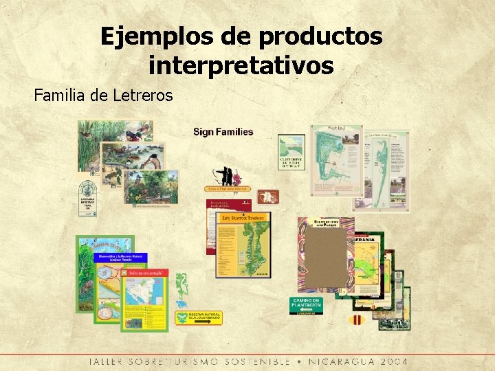 Ejemplos de productos interpretativos Familia de Letreros 