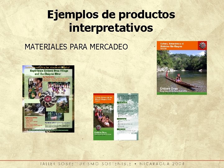 Ejemplos de productos interpretativos MATERIALES PARA MERCADEO 
