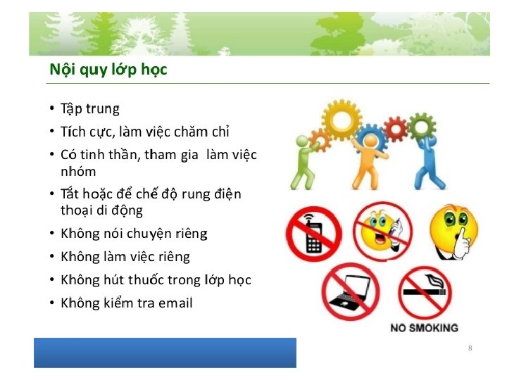 NỘI QUY LỚP HỌC 