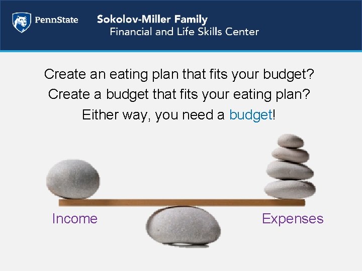 Create an eating plan that fits your budget? Create a budget that fits your