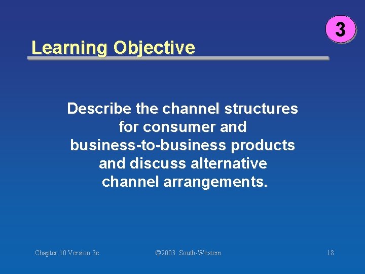 3 Learning Objective Describe the channel structures for consumer and business-to-business products and discuss