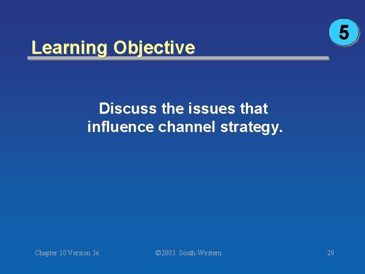 5 Learning Objective Discuss the issues that influence channel strategy. Chapter 10 Version 3