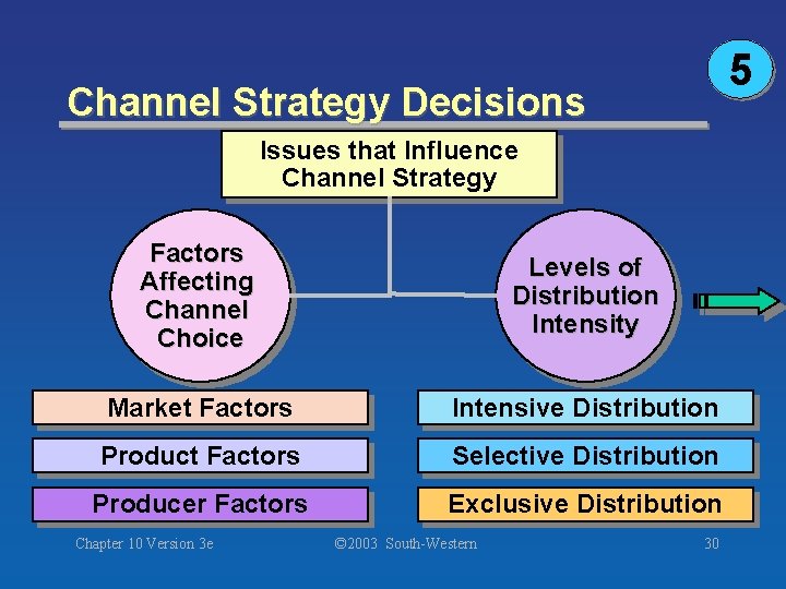 5 Channel Strategy Decisions Issues that Influence Channel Strategy Factors Affecting Channel Choice Levels