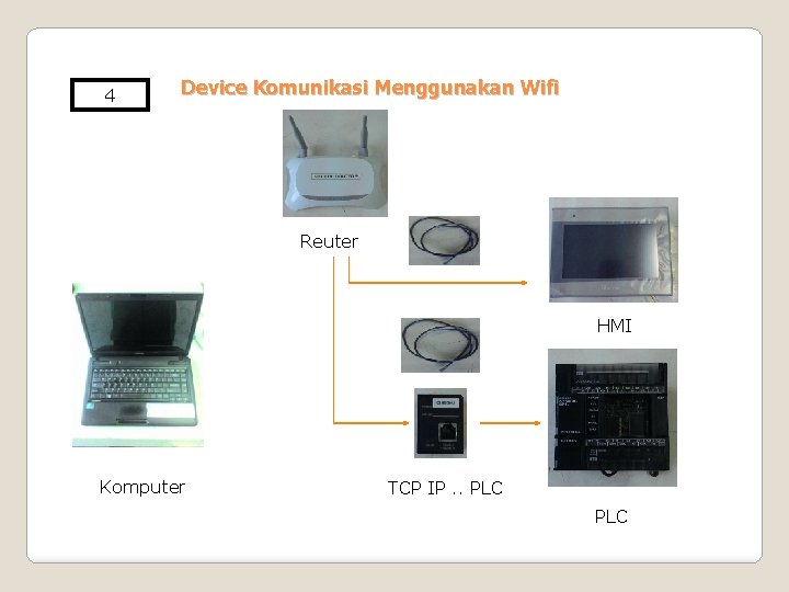 4 Device Komunikasi Menggunakan Wifi Reuter HMI Komputer TCP IP. . PLC 4 Device Komunikasi Menggunakan Wifi Reuter HMI Komputer TCP IP. . PLC