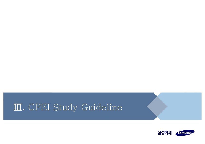 Ⅲ. CFEI Study Guideline 