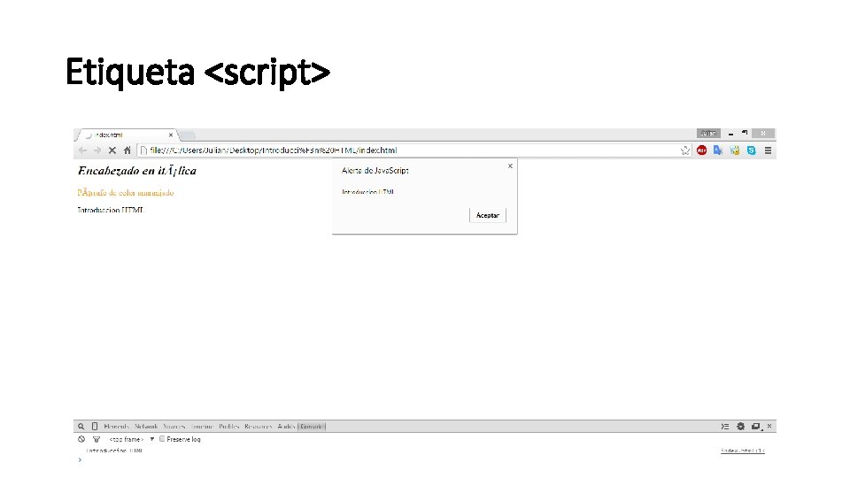 Etiqueta <script> 