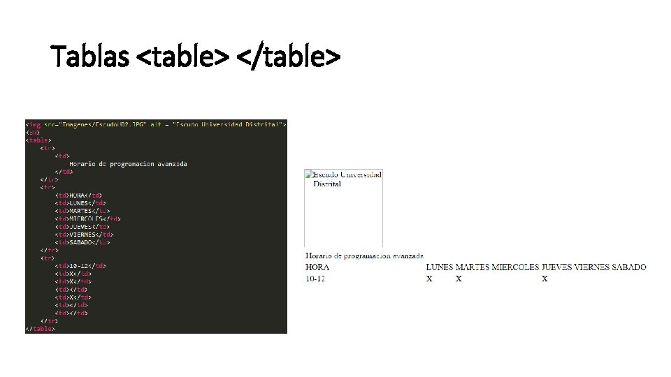 Tablas <table> </table> 