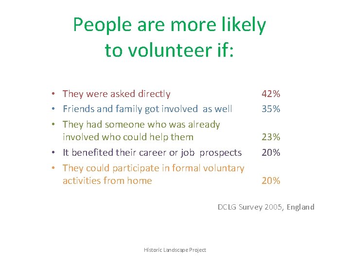 People are more likely to volunteer if: • They were asked directly • Friends
