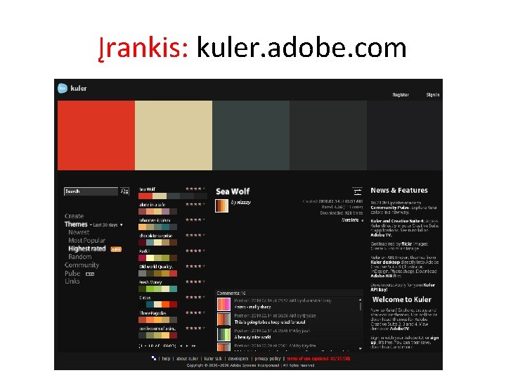 Įrankis: kuler. adobe. com 