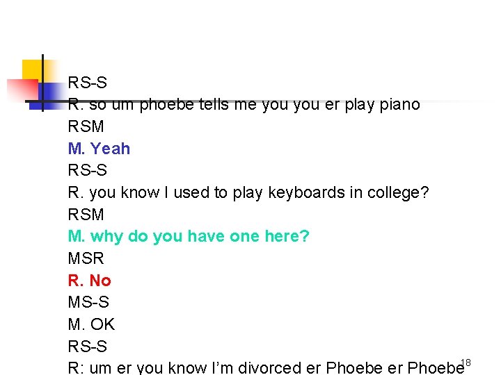 RS-S R. so um phoebe tells me you er play piano RSM M. Yeah