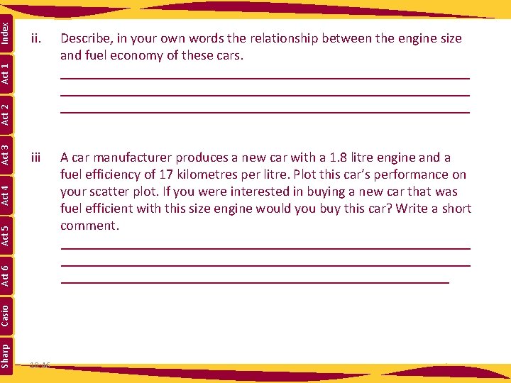 Index Sharp Describe, in your own words the relationship between the engine size and