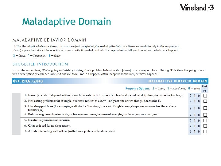 Maladaptive Domain 