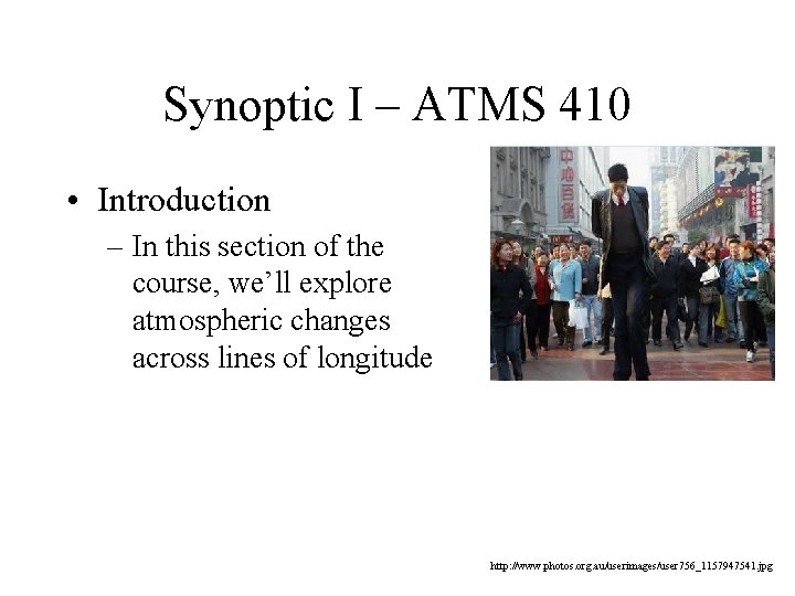 Synoptic I – ATMS 410 • Introduction – In this section of the course, Synoptic I – ATMS 410 • Introduction – In this section of the course,