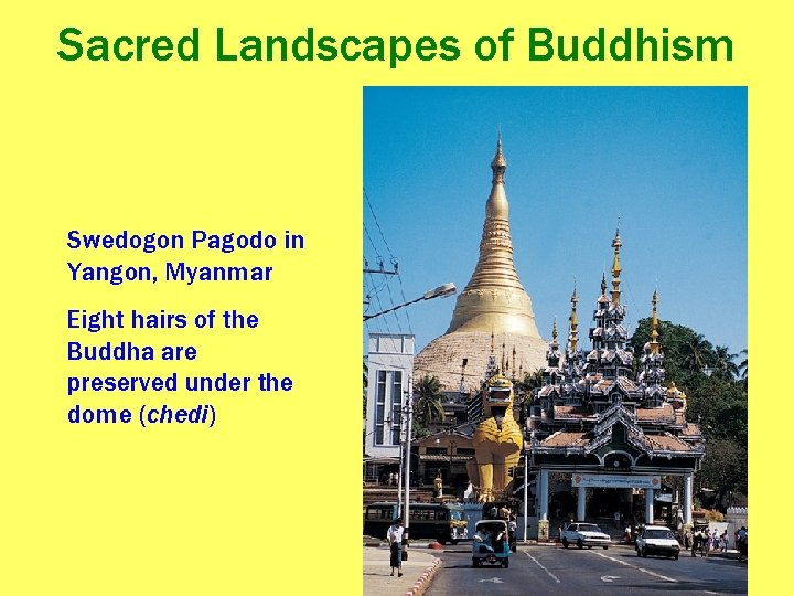 Sacred Landscapes of Buddhism Swedogon Pagodo in Yangon, Myanmar Eight hairs of the Buddha