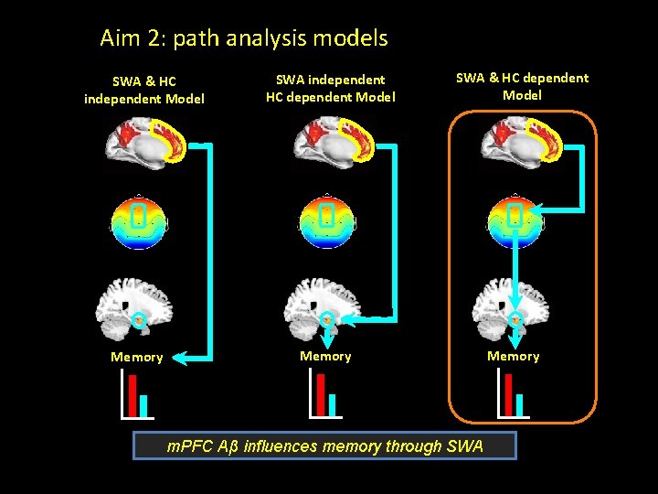 Aim 2: path analysis models SWA & HC independent Model Memory SWA independent HC