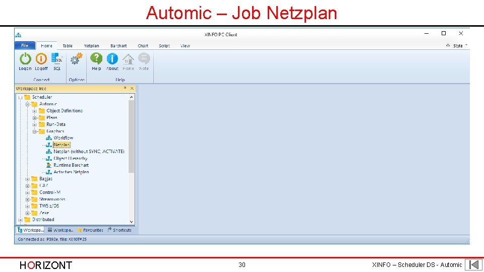 Automic – Job Netzplan HORIZONT 30 XINFO – Scheduler DS - Automic 