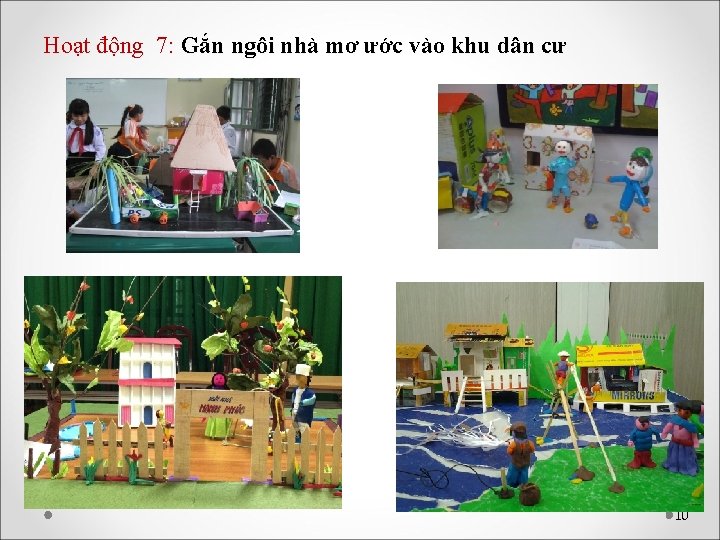 Hoạt động 7: Gắn ngôi nhà mơ ước vào khu dân cư 10 