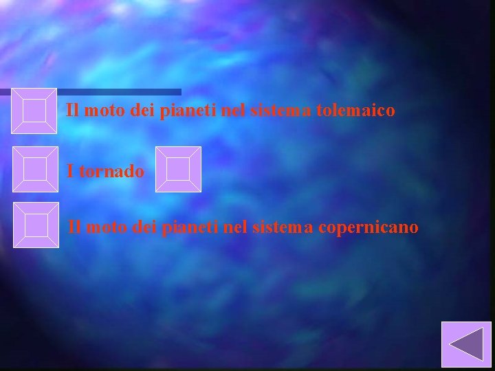 Il moto dei pianeti nel sistema tolemaico I tornado Il moto dei pianeti nel