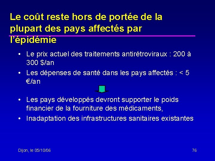 Le coût reste hors de portée de la plupart des pays affectés par l’épidémie