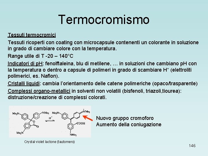 Termocromismo Tessuti termocromici Tessuti ricoperti con coating con microcapsule contenenti un colorante in soluzione