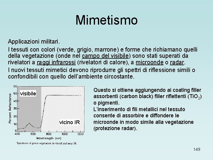 Mimetismo Applicazioni militari. I tessuti con colori (verde, grigio, marrone) e forme che richiamano