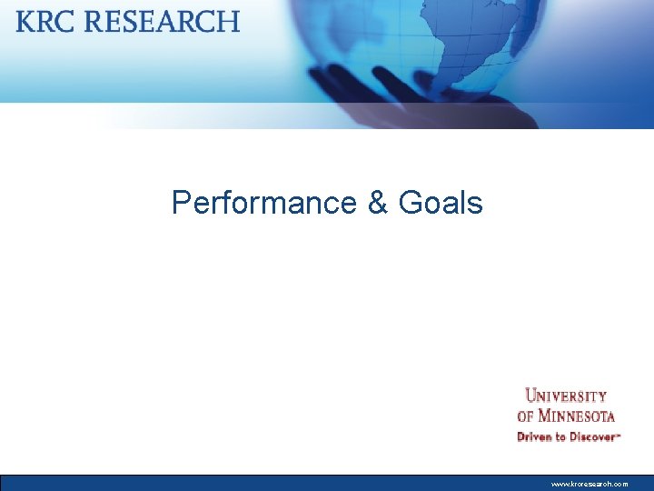 Performance & Goals www. krcresearch. com 