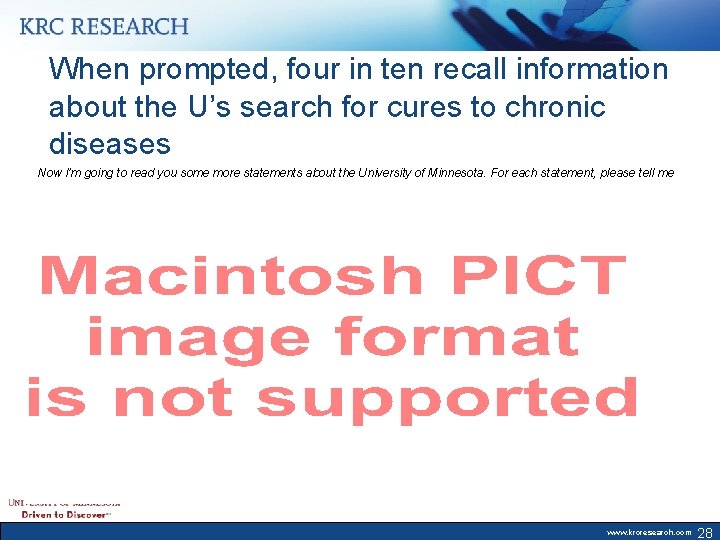 When prompted, four in ten recall information about the U’s search for cures to