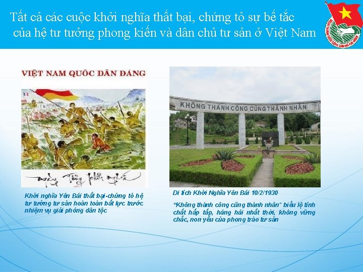 Tất cả các cuộc khởi nghĩa thất bại, chứng tỏ sự bế tắc của