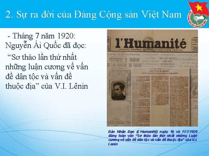 2. Sự ra đời của Đảng Cộng sản Việt Nam - Tháng 7 năm