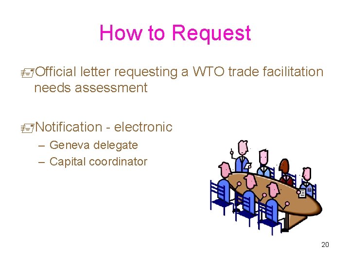 How to Request Official letter requesting a WTO trade facilitation needs assessment Notification -