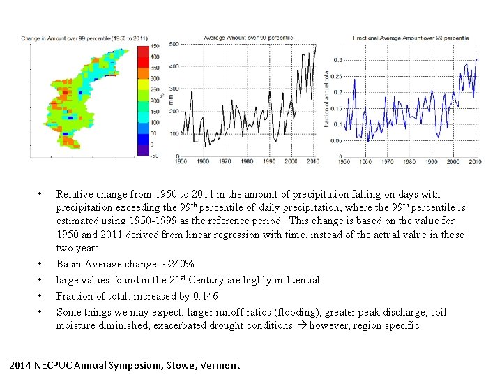  • • • Relative change from 1950 to 2011 in the amount of