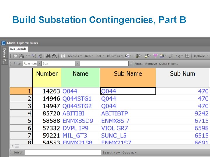 Build Substation Contingencies, Part B 
