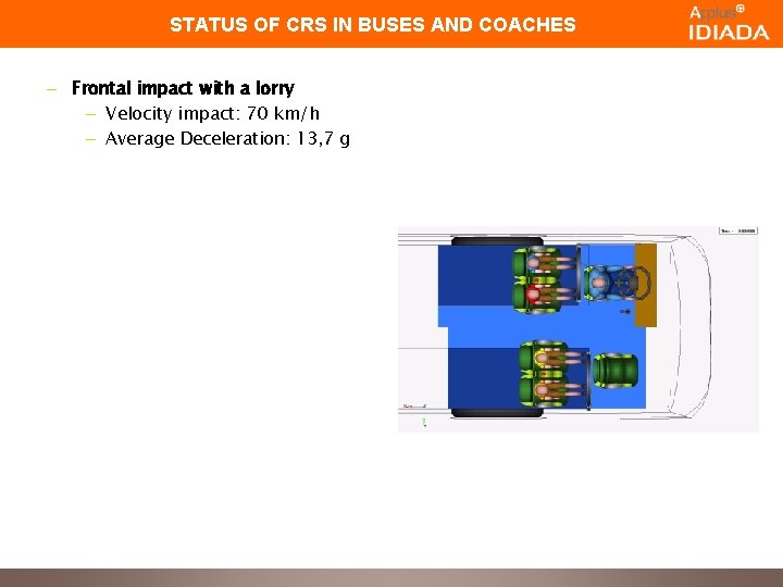 STATUS OF CRS IN BUSES AND COACHES – Frontal impact with a lorry –