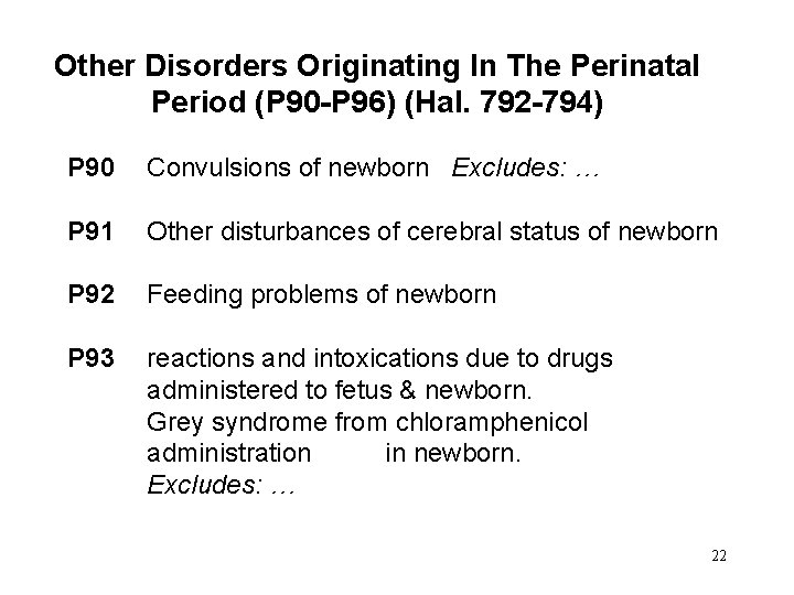 Other Disorders Originating In The Perinatal Period (P 90 -P 96) (Hal. 792 -794)