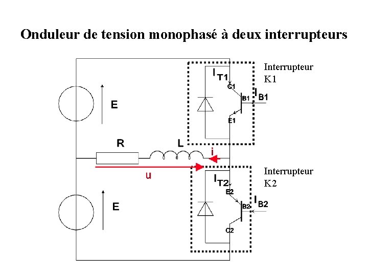 Onduleur de tension monophasé à deux interrupteurs Interrupteur K 1 Interrupteur K 2 